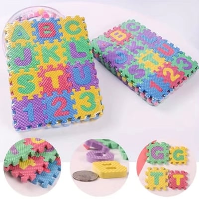 Picture of 36 Pcs Alphabet Puzzel Met for Childrens Multicolor 