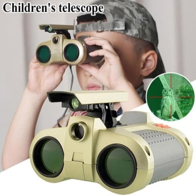Picture of Kids Binoculars Toy 4X30 Outdoor Travel Night Pop-Up LED Light Multicolor 