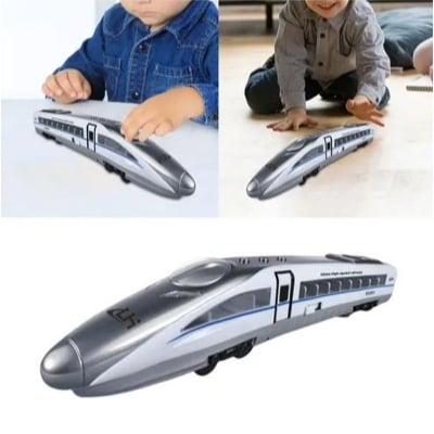 Picture of Train Toy, Vibrant Body Graphics, Pull Back Action Train, White & Blue, Age 3+ Years Multicolor 