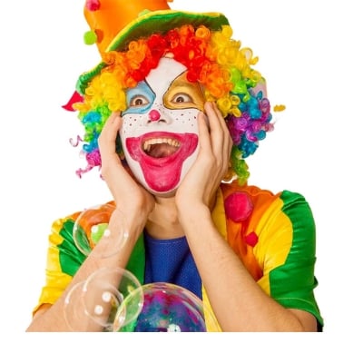 Picture of Football Supporter Curly Hair Wig, Hair Explosion Head Cover, Tiara Cheer Dress Up Props Rainbow Circus Curly Afro Clown Wig Halloween Fancy Dress World Cup Flag Color Wig Cover, Rainbow 