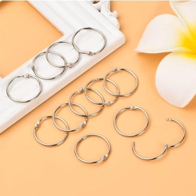 Picture of 3/4inch(2.0cm) Photo Album Metal Ring Binder Office Circle Book Binder Loose-leaf Book Hoops Scrapbook Split Ring 9Pcs Silver 