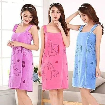 Picture of Microfiber Soft Bath Towel Fashion Women Wearable Quick Dry Magic Bathing Beach Spa Bathrobes Wash Clothing Beach Dresses Multicolor 