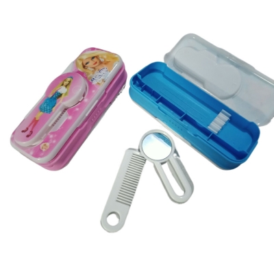 Picture of Double side Pencil Box With Mirror + Comb kids pencil cartoon plastic pencil box Multicolor 