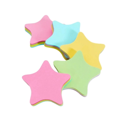 Picture of 100 Sheets Sticky Notes 3X 3 in Multicolor Star ,love ,flower Shaped Colorful Sticky Memo ,Funny Cute Self-Stick Removable Easy to Post for Office School,Business Home and Personal Use（100 Sheets/Pad) Multicolor 