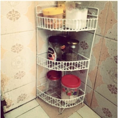 Picture of 3 Layer Kitchen Utensils Spice Jar Pots Organizer Drying Rack - Kitchen Rack Multicolor 