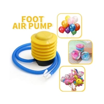 Picture of High performance foot air pump quick-fill inflator balloon bath tub air pump portable lightweight Yellow 