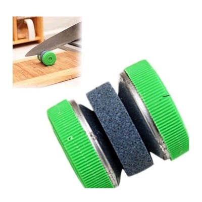 Picture of 1pcs Mini Knife Sharpener, Multifunction Round Grinding Wheels Sharpening Stone Household Kitchen Accessories Tool Portable Multicolor 