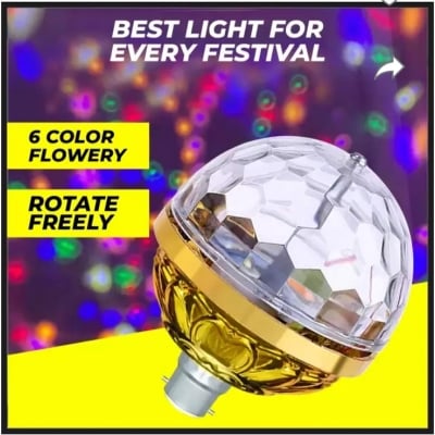 Picture of 360 Degree Rotating Dj Bulb Party light Strobe Effect LED Disco Bulb Single Disco Ball Multicolor 