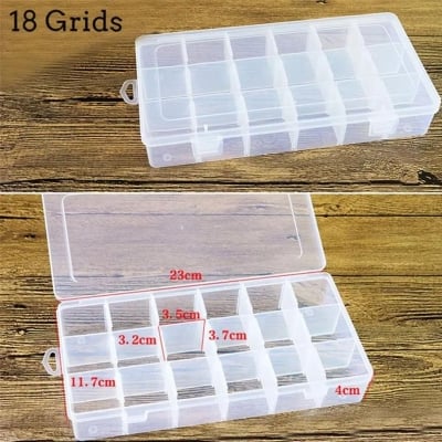Picture of Jewelry Organizer 24 Grids Case Transparent Jewelry earrings Storage Box Plastic Jewelry Box White 