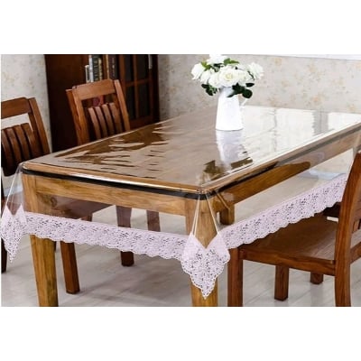 Picture of Transparent Table Cover Waterproof, Spill-Proof, Oil-Proof, Heat-Proof, Easy Wipe Clean, 0.15mm Thickness for Home, Office Dining Table( 60 X 90 Inch)