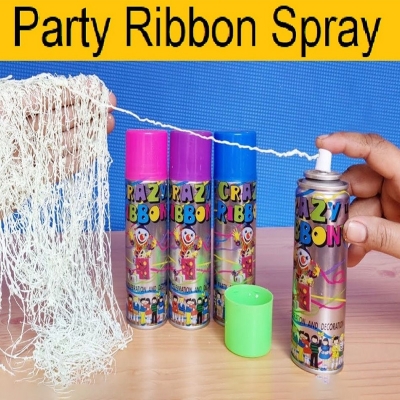 Picture of Magical Ribbon Spray For Birthday Party Holi Party Decoration Celebration 1Pc Multicolor 