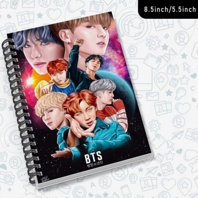 Picture of Kpop BTS Dairy Notebook pad HD Print khata Multicolor A4