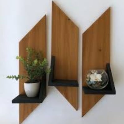 Picture of 1Pcs Wall Hanging Modern Flower Vases.  Wall Decorative Showpiece Holder. Craft Items For Wall, Home Decorative Flower Vase Brown 