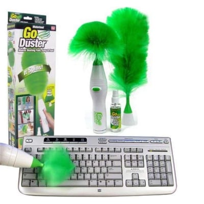 Picture of 1pcs  Electric Hand-held Wet and Dry Cleaning Duster Set, Batteries not Included (Standard Size, Green) Multicolor 