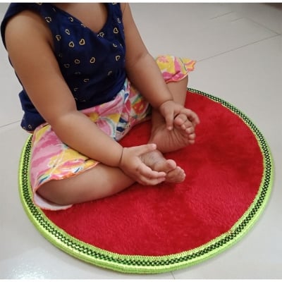 Picture of Kids warm soft Seat Pad play mat round Carpet Non-slip Multicolor 