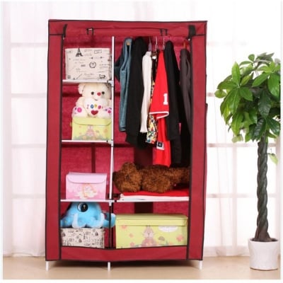 Picture of Garments Rack cloth wardrobe china fabric furniture Brown 