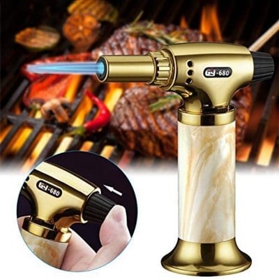 Picture of Welding Cooking Gas Torch Lighter Blow Torch Professional Adjustable Flame Refillable Lighter for Chef Baking BBQ Creme Brulee Solder Multicolor 
