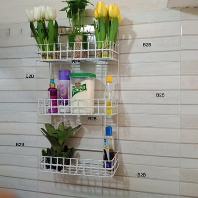 Picture of Kitchen rack Furniture space savers Hanging Wall Storage Organizer Self Multicolor 