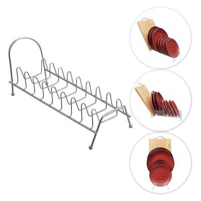 Picture of Stainless Steel Dish Rack for Kitchen Counter, Multipurpose Dish Drying Holder, Sink Countertop Storage Organizer Silver 