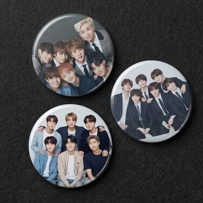 Picture of BTS Chest Pin Badge 3 Pcs Brooch Bangtan Souvenir Gift For Fans Brooch Jewelry Multicolor 