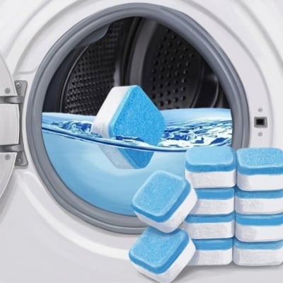 Picture of Washing Machine Powerful Clean Tablet Machine Cleaning Detergent Effervescent Tablet Laundry Machine Cleaner Accessories Blue 
