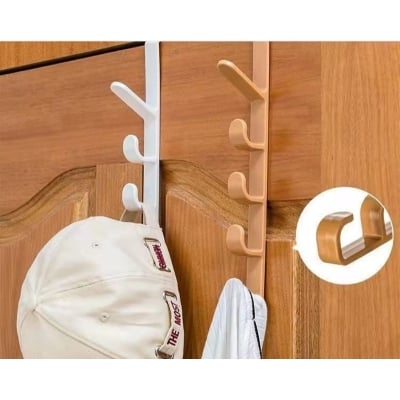 Picture of 1 Pcs Hook rack behind the door punching-free wall hanger hanger strong wall hanging bedroom simple coat storage rack Multicolor 