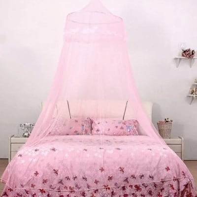 Picture of Ceiling Mosquito Net for single bed-গম্বুজ মশারি Pink 