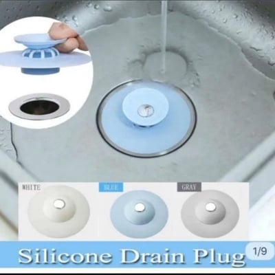 Picture of Silicone Sink Stopper for Tub and Shower with Hair Catch, Water Stopper for Bathroom and Kitchen Sinks, Now Exclusive at Wanda Store Multicolor 