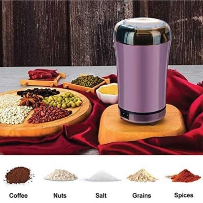 Picture of Mini Electric Blender Coffee Bin Chopper Superfine Powder Grinding Milling Bin Crop Mosquito Electric Coffee Grinder Purple 