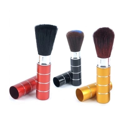 Picture of 3 Pcs Makeup Cosmetic Brush , Cosmetic Metal Professional Portable Blush Brush Makeup Tools Retractable Multicolor 