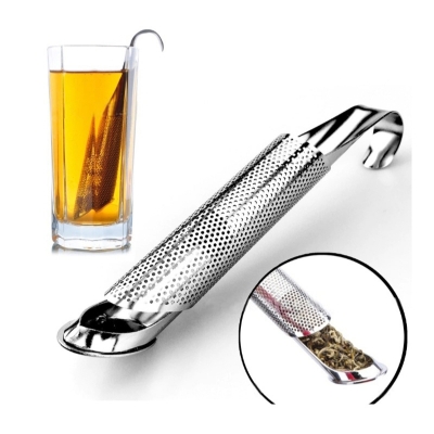 Picture of 1 pcs Stainless Steel Tea Infusers for Loose Tea, Spices, Rose, Coffee, Long-Handle Tea Filter Stick Pipe Tea Steeper Strainer, Stainless Steel Tea Strainer Silver 