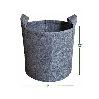 Picture of Air Pruning Geo Fabric Grow Bags 450 GSM - Smart Plant Grow Bags (5 Gallons) for Home, Terrace, Balcony. Size (11 X 11.5 Inches). Grey 