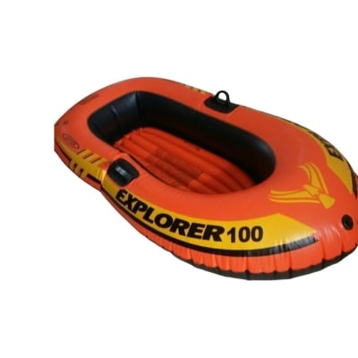 Picture of INTEX Explorer 100 Inflatable Boat Series: Dual Air Chambers Sporty Design intax 100 inflatable boat water sports boat Orange 