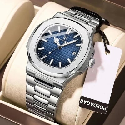 Picture of Inspired by podeghar 2026 New pdr Luxury Watch Business Waterproof Male Clock Luminous Date Stainless Steel Square Quartz Men Watch