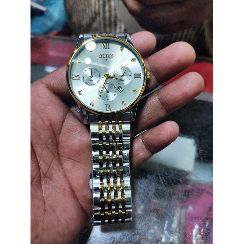 Picture of Inspired by OLi-VS Luxury Men's Watch Stainless Steel Strap Quartz Watch Casual Chronograph Luminous Waterproof Watch for Men - 2868
