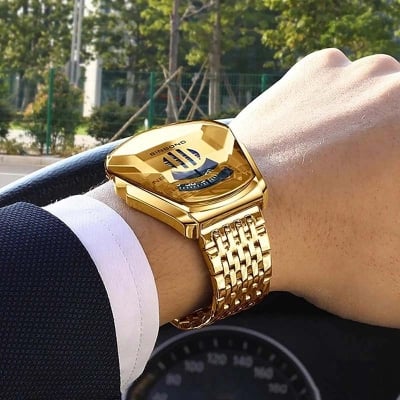 Picture of Inspired by NEW BINBOND With Box Top Brand Luxury Military Fashion Sport Watch Men Gold Wrist Watch Man Clock Casual Chronograph Wristwatch - Watch For Men - Watch