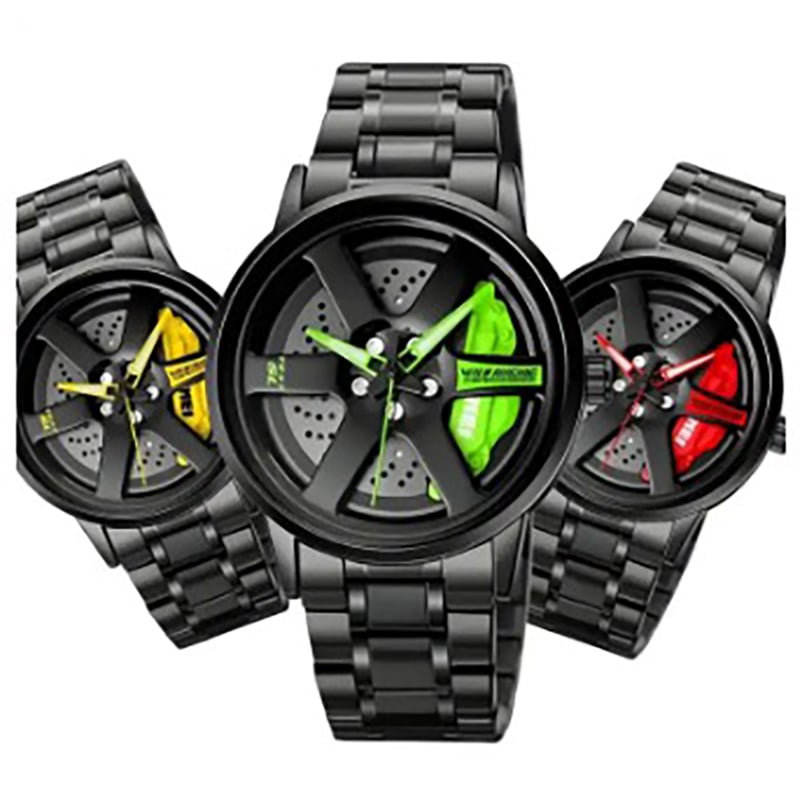 Picture of Inspired by skemi 1990 Rotation Wheel Creative Fashion Men's Stainless Steel Clock - Very Comfortable And Fashionable, Easy To Clean