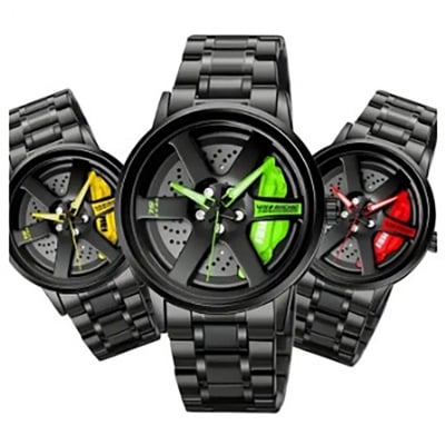 Picture of Inspired by skemi 1990 Rotation Wheel Creative Fashion Men's Stainless Steel Clock - Very Comfortable And Fashionable, Easy To Clean