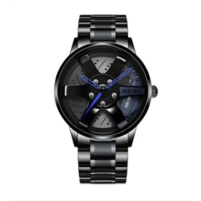 Picture of Inspired by skemi 1990 Rotation Wheel Creative Fashion Men's Stainless Steel Clock - Very Comfortable And Fashionable, Easy To Clean