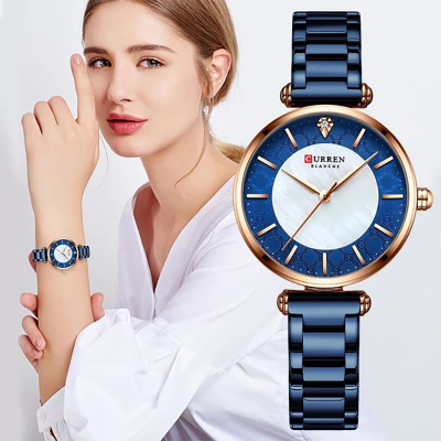 Picture of Inspired by curren Wrist Watch For Ladies High Quality Waterproof Stainless Steel Stylish Party Watch -Multicolor
