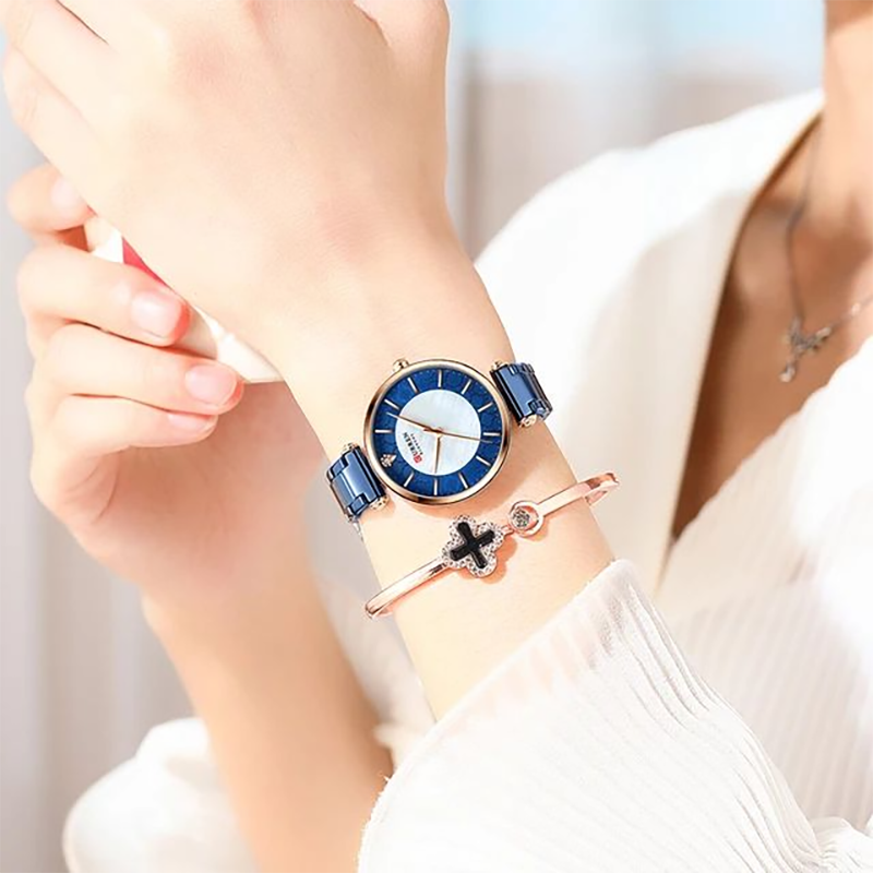 Picture of Inspired by curren Wrist Watch For Ladies High Quality Waterproof Stainless Steel Stylish Party Watch -Multicolor