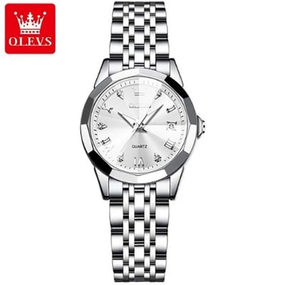 Picture of Olevs 9931 new luxury fashion stainless steel imported quartz movement wrist-watch for men - Watch White- -White