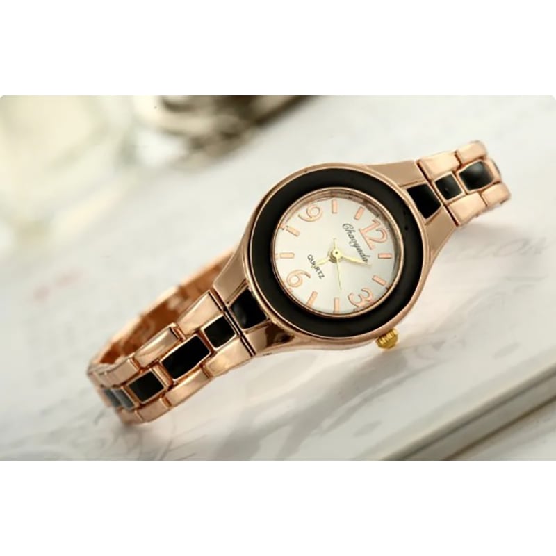 Picture of New Women Watches Lady Quartz Analog Fashion Rose Gold Bracelet Watch