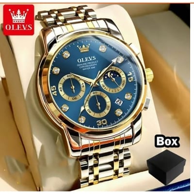 Picture of Inspired by olevs 28-89 luxury fashion stainless steel imported waterproof chronograph active wristwatch FOR men