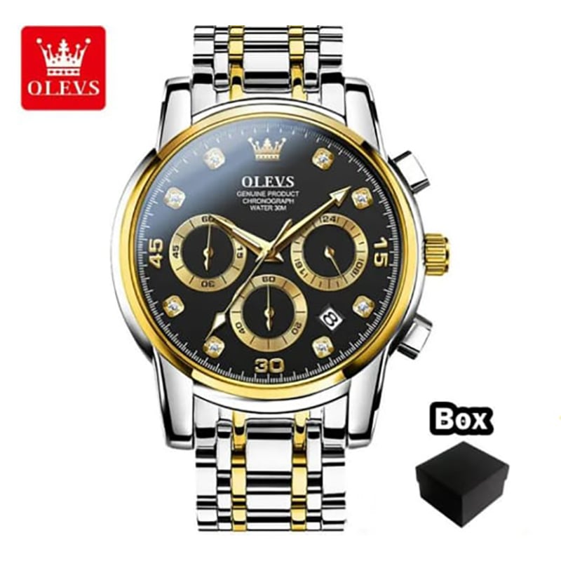 Picture of Inspired by olevs 28-89 luxury fashion stainless steel imported waterproof chronograph active wristwatch FOR men