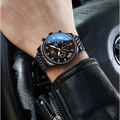 Picture of Inspired by DGSenpi Men's Fashion Watch Luminous Ultra-Thin Quartz Watch Diamond Inlaid Wrist Watch Waterproof