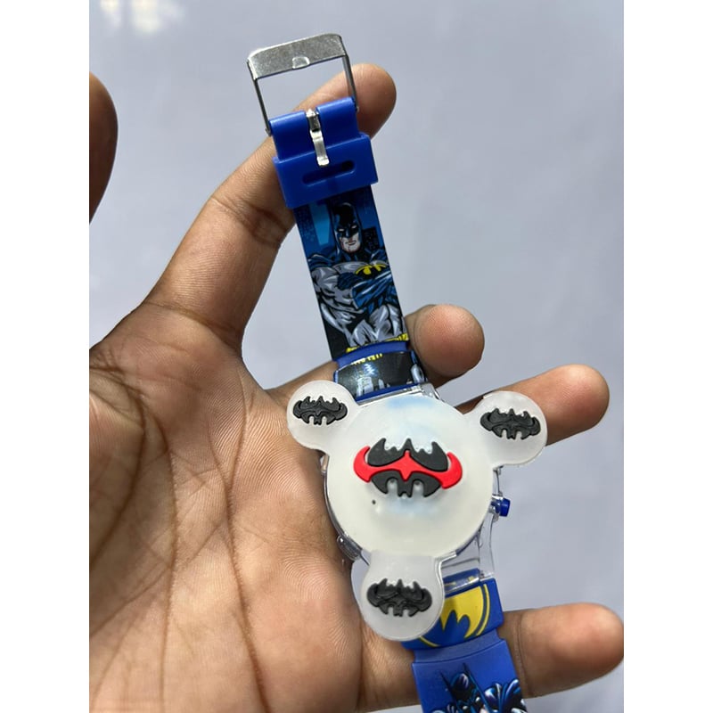 Picture of Time Up Digital Dial Cartoon Revolving Cap Glowing Light Cartoon Printed Strap Colorful Kids Watch for Boys & Girls (Age:4-12 Years) -RC56-Y