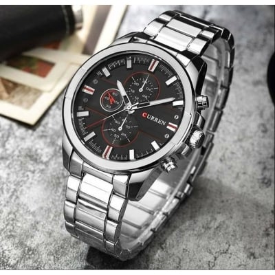Picture of Inspired by Curren men black Luxury Brand Fashion Quartz Watch Men Sports Chronograph Clock without date