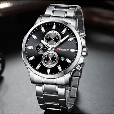 Picture of Inspired by Curren men black Luxury Brand Fashion Quartz Watch Men Sports Chronograph Clock without date