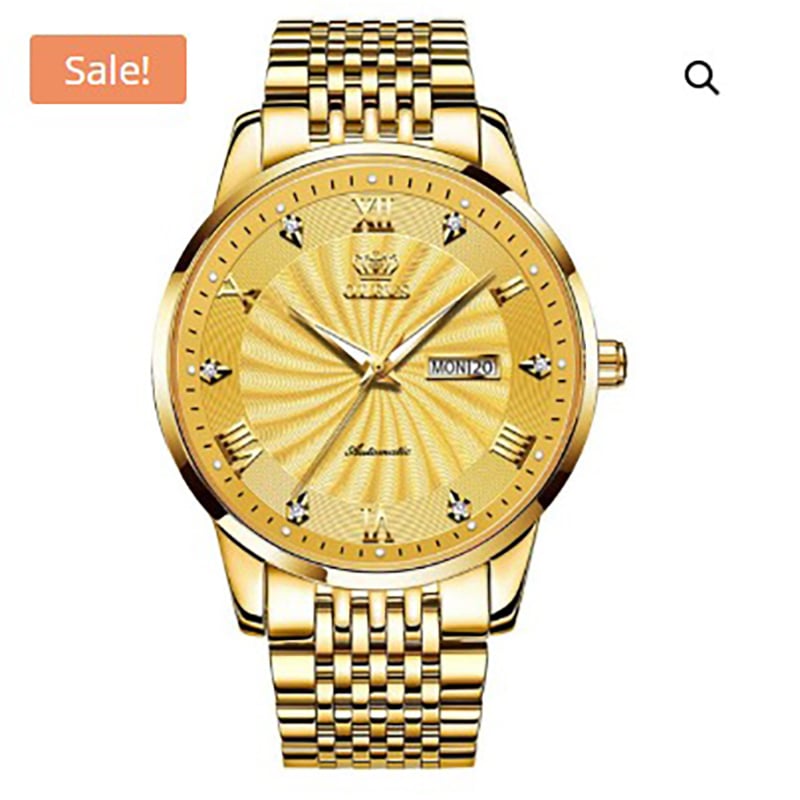 Picture of Inspired by olevs  Men's Watches Classic Simple Original Quartz Watch for Man Stainless Steel Waterproof Roman Scale Wristwatch Date Week